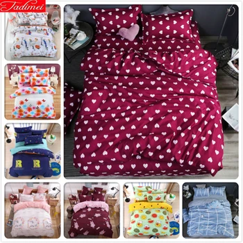 

Loving Heart Boy Girl Kids 3/4 pcs Bedding Set 1.2m 1.5m 1.8m 2.0m 2.2m Flat Sheet Bed Linens Queen Double Duvet Cover Bedlinens