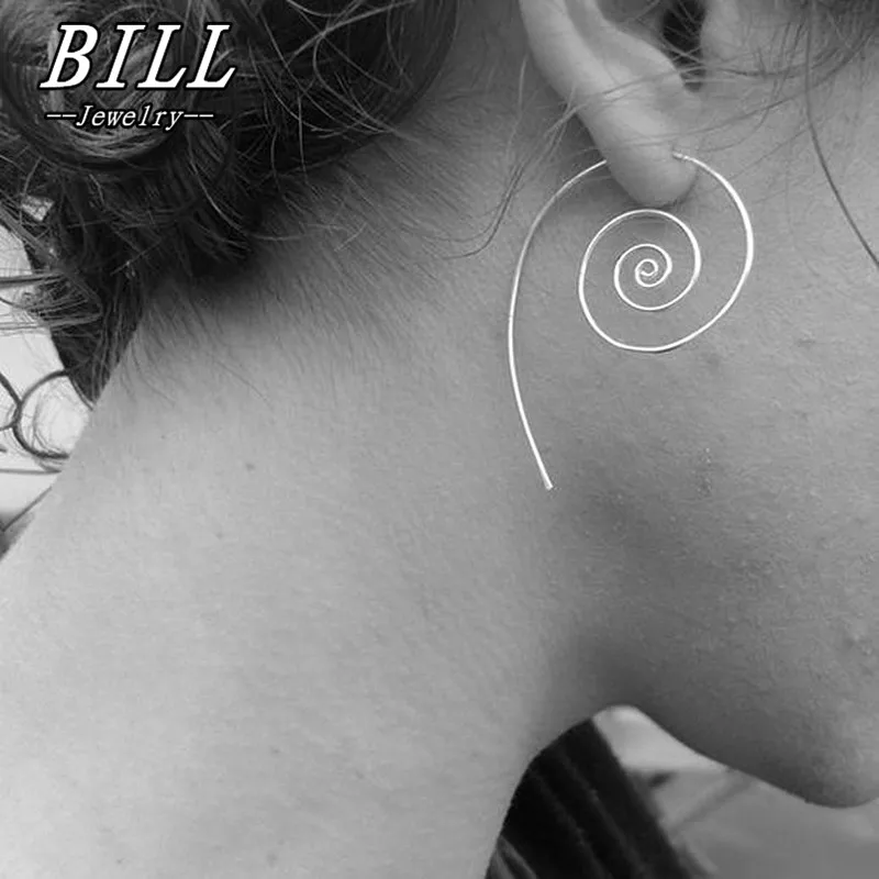 

ES238 Sexy Women Stud Earrings Steampunk Geometric Ear Jewelry Earrings Statement Jewelry Studs 2018 HOT Selling