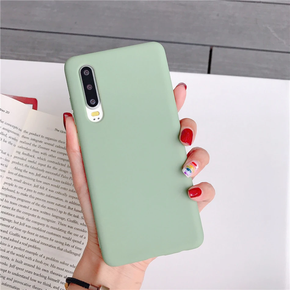

Solid Color Couples Phone Case For Huawei P30 P20 Pro Mate 20 10 Honor 10 P30 Lite Silicone Transparent Soft Shockproof Cover