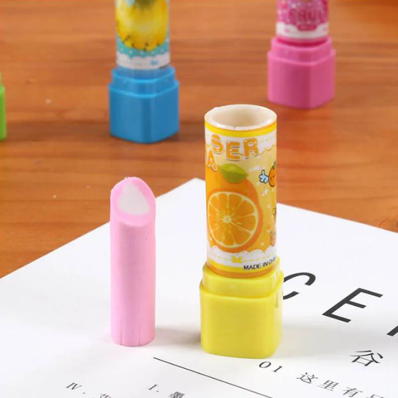 Kawaii Cartoon Lipstick Fruits Eraser