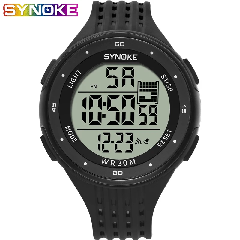 SYNOKE, мужские спортивные часы, цифровые, Reloj Hombre, модные, с сигнализацией, простые, для мальчиков, часы, цифровые, наручные, Led, Masculino, секундомер