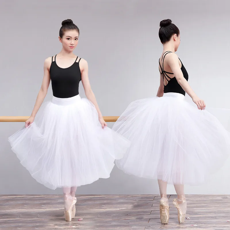 Лебединое озеро балетная длинная Тюлевая юбка профессиональная белая балетная танцевальная юбка для женщин