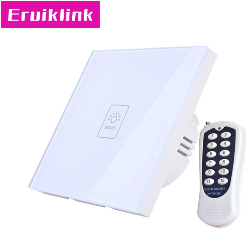 

EU/UK Standard Wireless Remote Control Touch Switch,1 Gang 1 Way RF433 Wall Light Switch For Smart House Free shipping