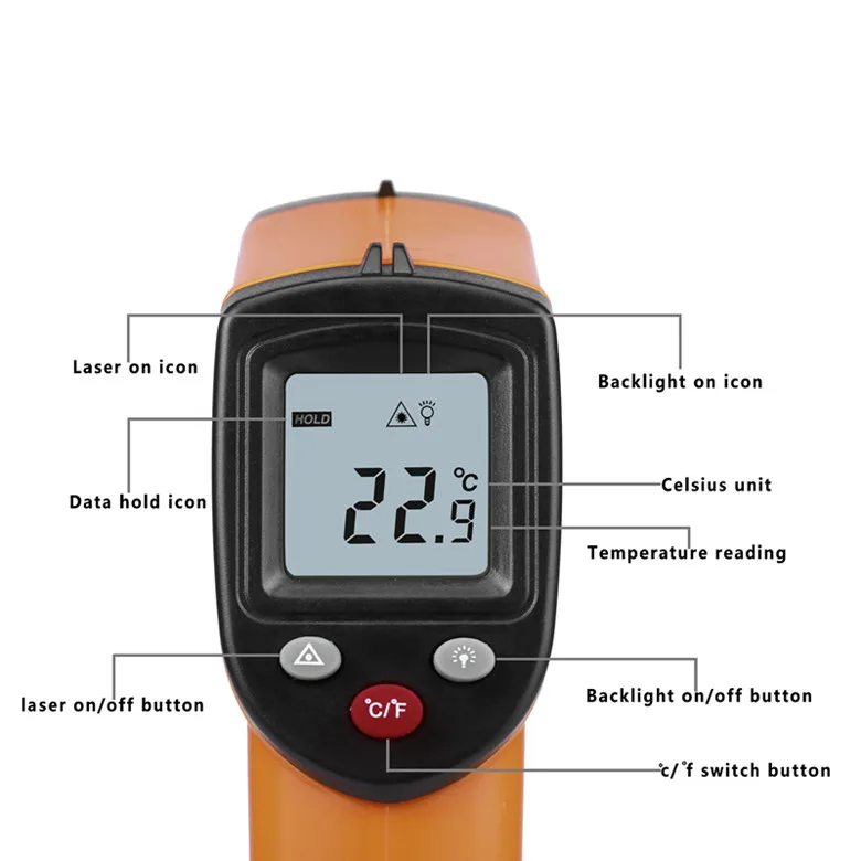 GM320 Цифровой лазерный lcd Бесконтактный ИК инфракрасный термометр Температурный тестер-50 до 380 C автоматический измеритель температуры Датчик пистолет