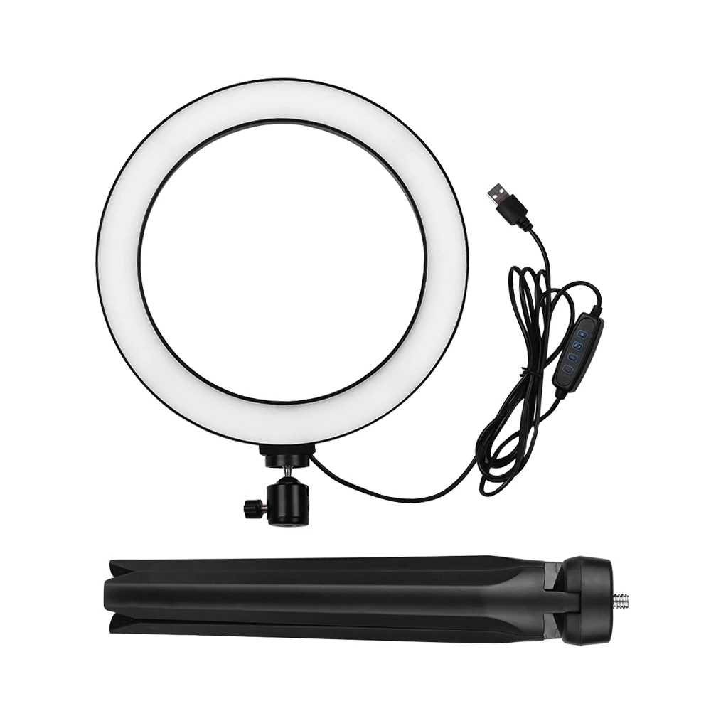 

LED Ring Light with Tripod Stand Dimmable Table Camera Light Lamp 3 Light Modes & 10 Brightness Level for Makeup Photography