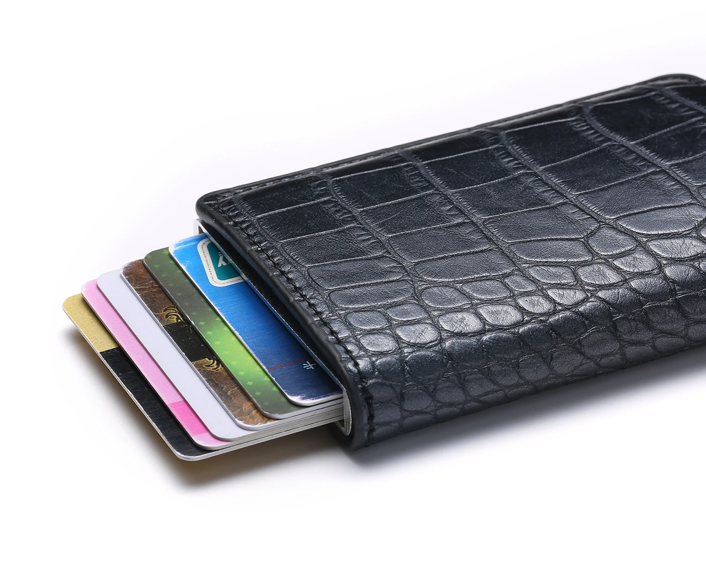 Bycobecy Business Card Holder Slim RFID Wallet Hasp Aluminum Credit Card Wallet Metal Credit Mini smart Men Purse Case