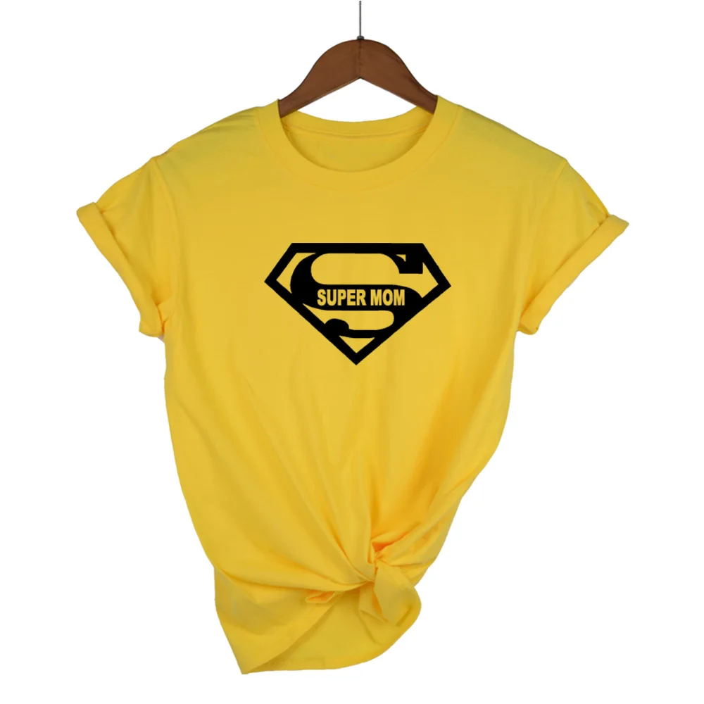 Хлопковая футболка для матери на День Женщины Harajuku Kawaii супер футболка "Мама" Досуг Удобная Мода Эстетическая Милая футболка - Цвет: Yellow-B