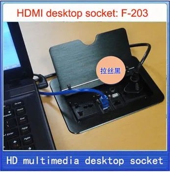 

Tabletop socket / hidden /multimedia information outlet box/ network RJ45, USB HDMI Audio/ VGA interface desktop socket F-203