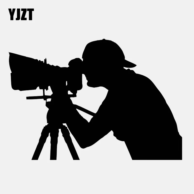 

YJZT 14.1CM*9.8CM Photographer Photo Art Studio Camera Vinyl Black/Silver Car Sticker C22-0842