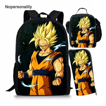 

Anime Dragon Ball Z School Bag Set for Teenager Boys Cool Cartoon Children Kids Saiyan Sun Goku Vegeta Schoolbag Backpacks