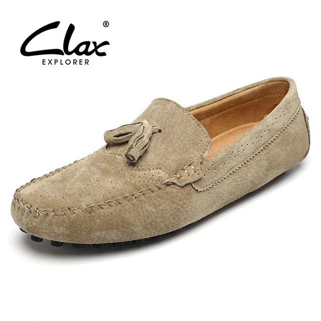 Clax Brogue Дизайнер Бездельники Мужчины Дышащая мужская Мокасины Замши Свиной Кожи Мужской Кожаной Обуви Повседневная Мода Бренд