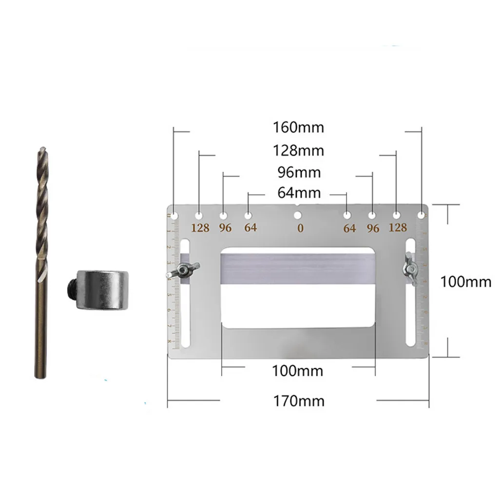 Дверная Мебельная ручка из нержавеющей стали, пробивной локатор, шаблон, сверло по дереву, направляющие многофункциональные деревообрабатывающие аксессуары#30