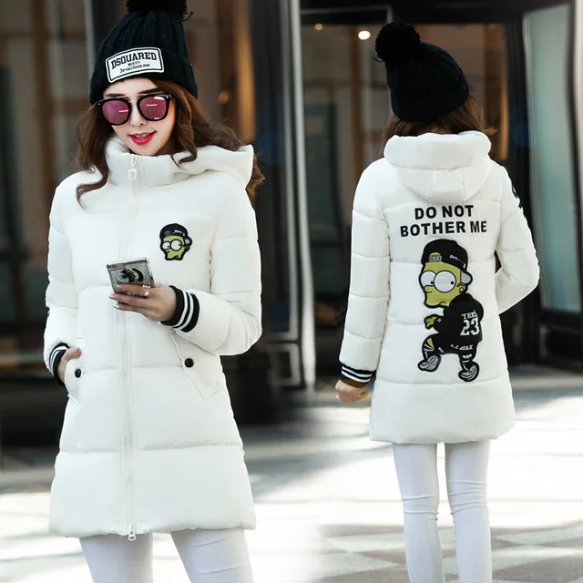 Cheap 2016 Winter New Pattern Hanbanlian Hat Long Section Labeling WARM COAT Cotton Student Thickening Loose Coat 82290