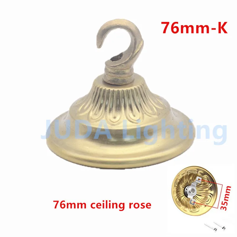 

Vintage brass ceiling rose retro copper ceiling canopy with ceiling hook ring lamp base for Edison chandelier led pendant lights