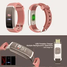 New Arrival Fashion Smart Bracelet Real-Time Heart Rate Monitor Fitness Tracker Color Screen Smartband For Lady Girl Gift