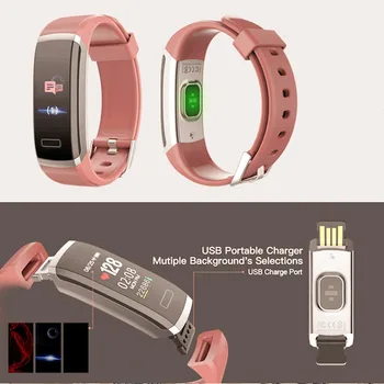 

2018 New Arrival Fashion Smart Bracelet Real-Time Heart Rate Monitor Fitness Tracker Color Screen Smartband For Lady Girl Gift