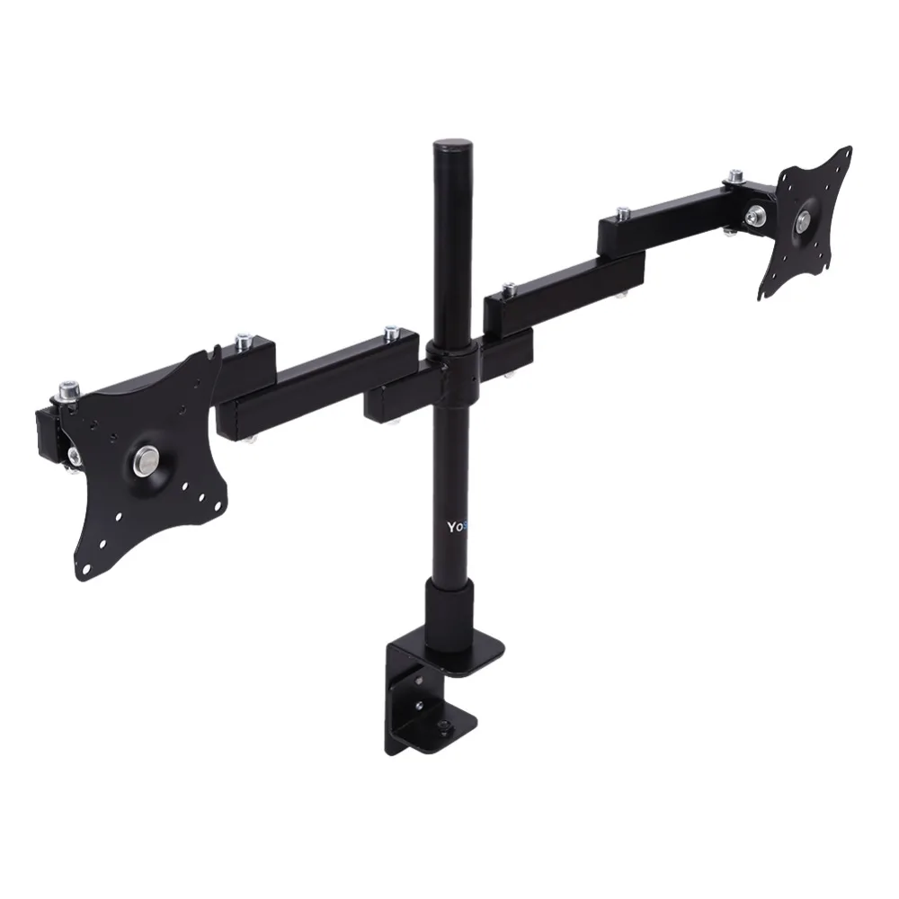 

New Dual HD LED Desk Monitor Stand Mount Bracket 2 Arms Holds Two LCD TV Screen