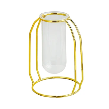 

Nordic Decoration Home Iron Transparent Glass Vases Hydroponics Vases For Flowers Home Decor Home Decoration Accessories Modern