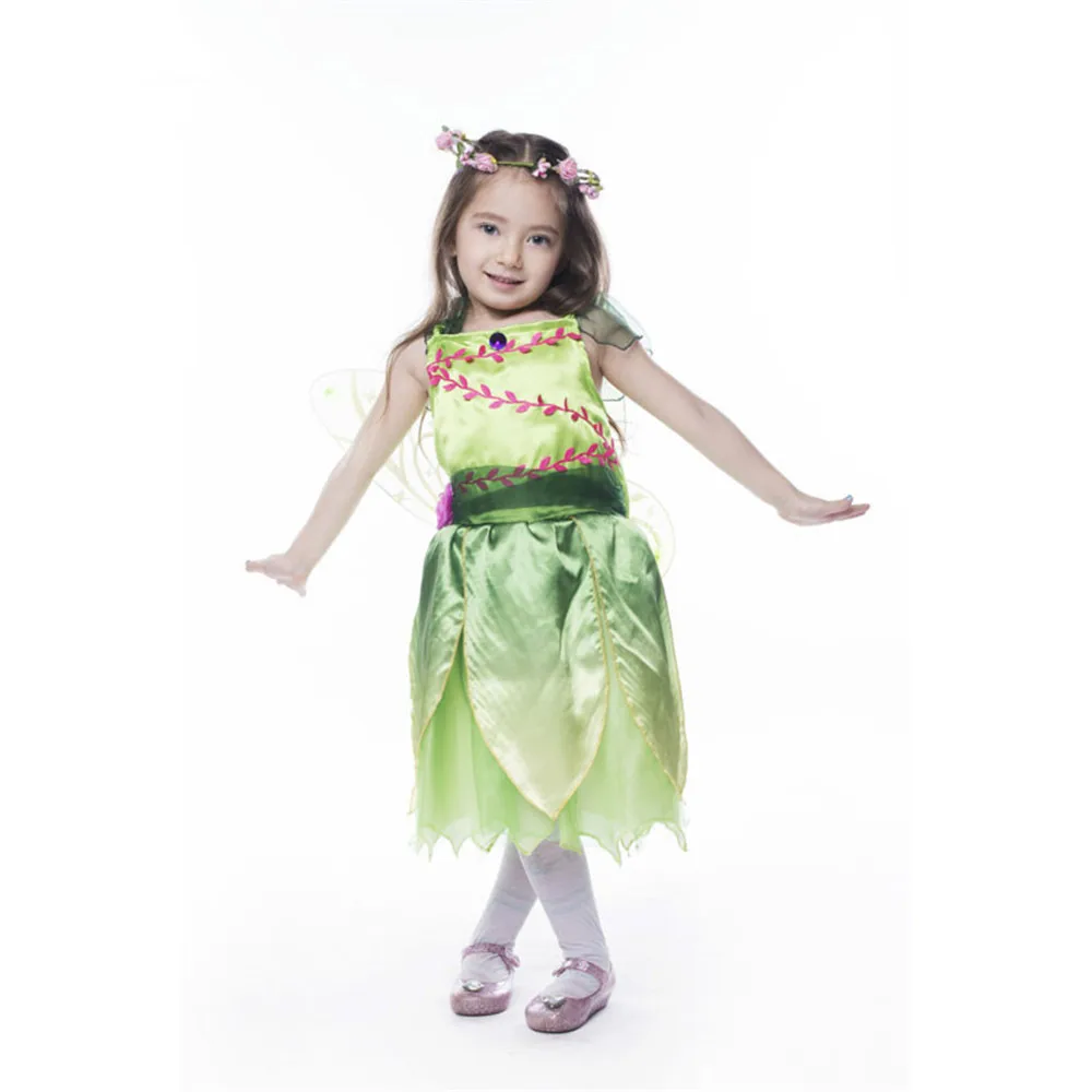 Kawaii-Tinkerbell-princess-Dress-Cosplay-Costume-Green-Dress-for-Girls-Elf-Kids-Halloween-Wonderful-Woodland-Garden (4)_副本