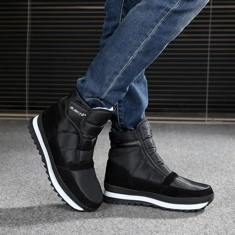 Zuoxiangru/зимние мужские ботинки водонепроницаемые Нескользящие бархатные зимние ботинки теплая хлопковая обувь на толстой подошве низкие мужские ботинки
