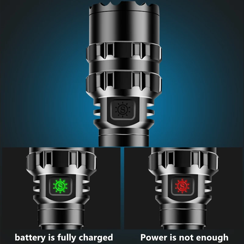 Tactical Flashlight LED USB Rechargeable 6000Lm XM-L L2 Flashlight Torch 18650 Lantern waterproof 5 Modes Camping Light Tactical Flashlight LED USB Rechargeable 6000Lm XM-L L2 Flashlight Torch 18650 Lantern waterproof 5 Modes Camping Light