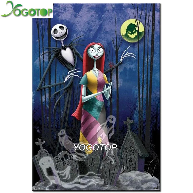 

YOGOTOP 5D Diamond Embroidery DIY Diamond Painting Cross Stitch Full Mosaic Handmade Crafts Hallowmas jack and sally VD453