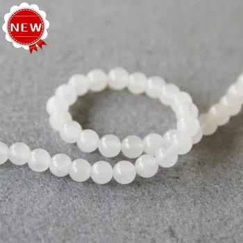 

(Min Order1) 6mm Fashion New Natural White Moonstone Beads Round Shape Stone Loose Beads 15inch Jewelry Making Design Wholesale