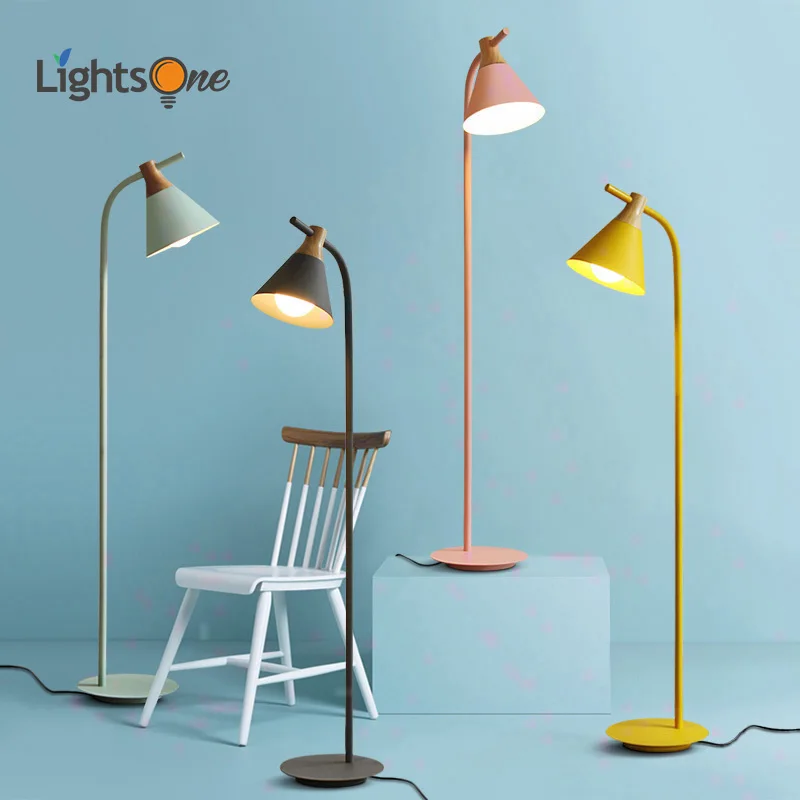 

Nordic modern minimalist creative floor light bedroom floor light study color macarons floor lamp