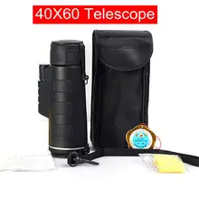Открытый профессиональный путешествия охота Пеший Туризм Кемпинг 40x60 Монокуляр телескоп, военный фокус телескопа