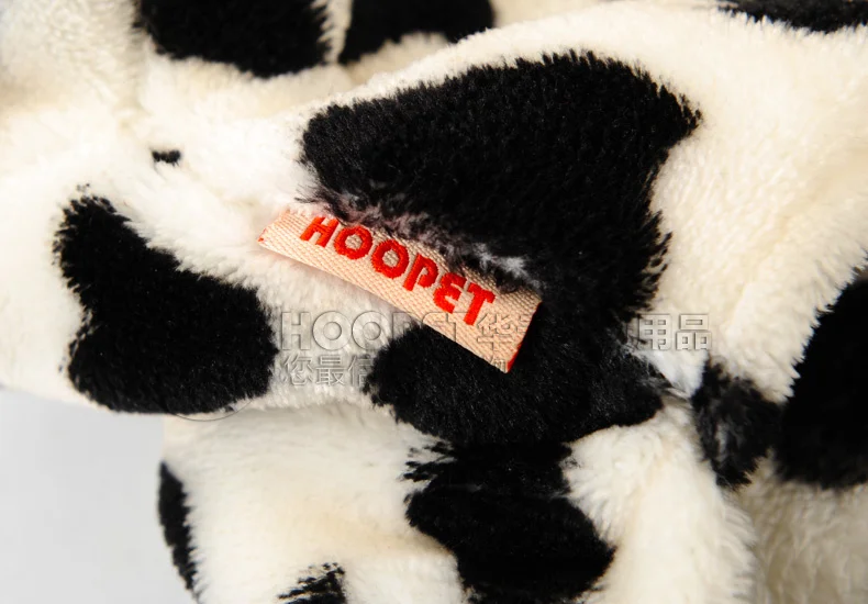 HOOPET собаки кошки пальто Зимние теплые очаровательны молоко коровы одежда для домашних животных из вельвета с отделкой под куницу пижамы комбинезон костюм комбинезон с капюшоном одежда