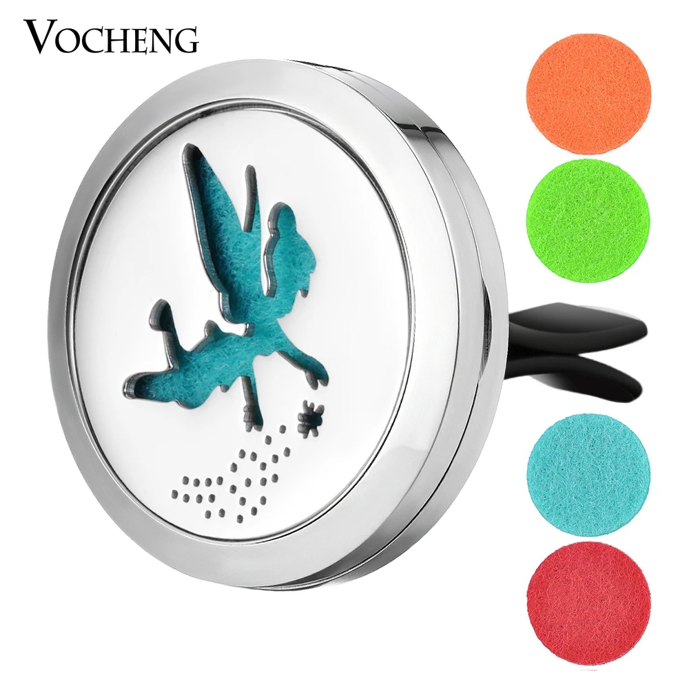 

30mm Stainless Steel Car Air Freshener Aroma Essential Oil Scent Locket Jewelry with Free Pads VA-507