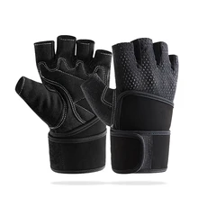 Спортивные перчатки для занятий тяжелой атлетикой бандажные Гантели тяжелая атлетика упражнения Нескользящие дышащие перчатки без пальцев для занятий спортом