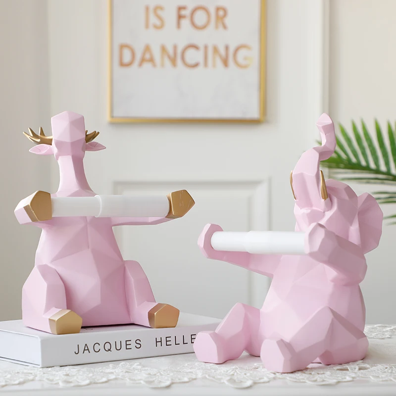 Resin Elephant Deer Sculpture modern art statues for decoration with tissue holder figurine animal craft Home decor for tabletop Resin Elephant Deer Sculpture modern art statues for decoration with tissue holder figurine animal craft Home decor for tabletop