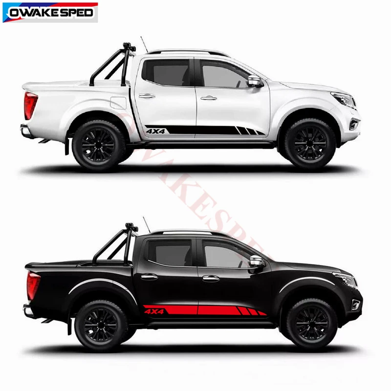 

4X4 Racing Graphics Vinyl Decal Car Door Side Skirt Sticker For Nissan Navara Sport Styling Pickup Trunk Body Decor Stickers