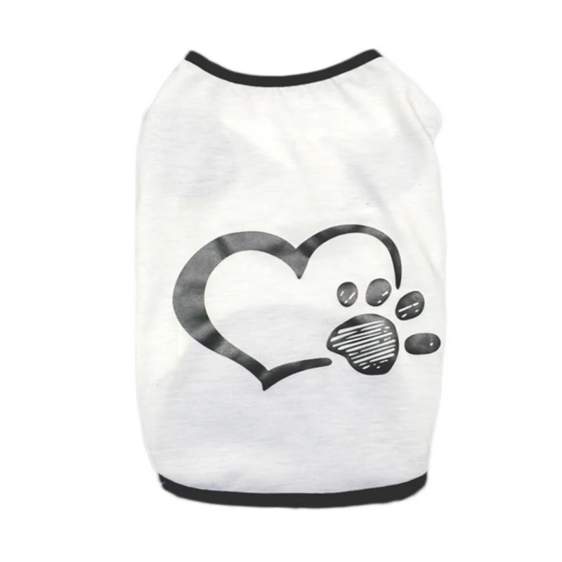 Жилет для собак летняя одежда для собак Футболка для маленьких собак футболки для кошек рубашка для щенка для йоркширского терьера одежда 20 - Цвет: White Heart