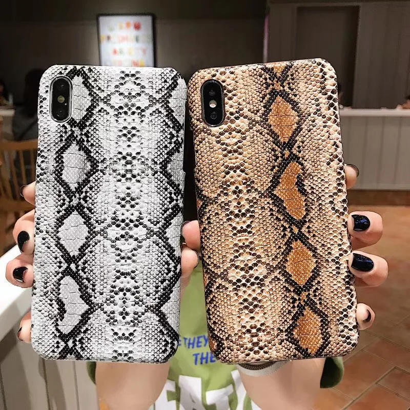 Для iPhone SE 2020 11 Pro Ретро жесткая задняя крышка из змеиной кожи для Xs Max 6 6s 7 8 Plus X XR