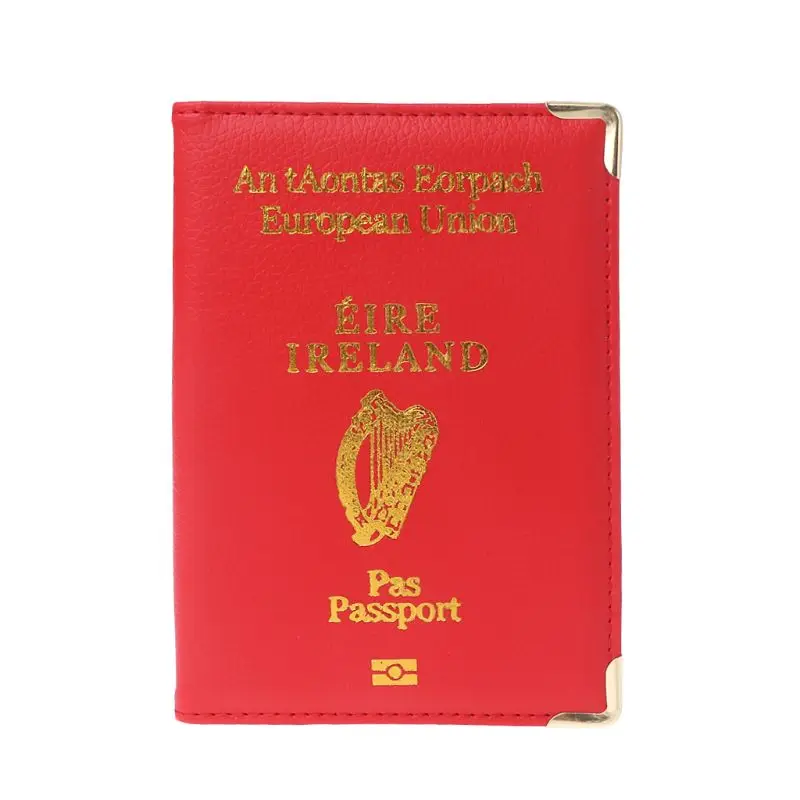 

Simple Ireland Passport Card Holder Wallet Pu Leather Cover Protector Travel Passport Organizer
