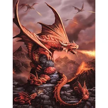 

Fire Dragon 5 d Diy diamond painting cartoon animal spit fire diamond embroidery inlaid cross stitch decorative painting