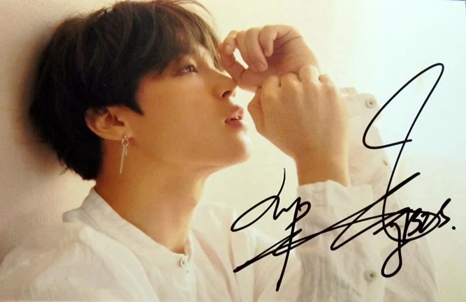 Подписанный Bangtan Boys JIMIN фото с автографом LOVE YOURSELF K POP 6 дюймов Бесплатная доставка