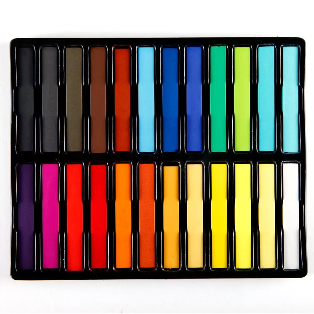 

24 Hair Care 24 Colors Hair Chalk Popular Temporary Hair Color Beautiful Convenient Super Hair Dye Crayons