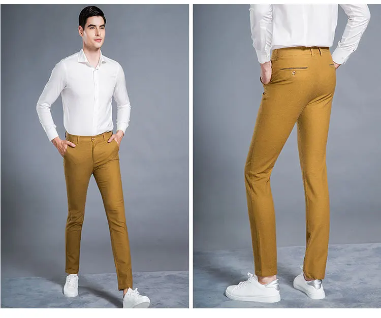 2019 Slim Fit Повседневное прямые Брюки Новое поступление хлопковые брюки Для мужчин Sliod плотные рейтузы Homme Для мужчин s джоггеры Большой размер