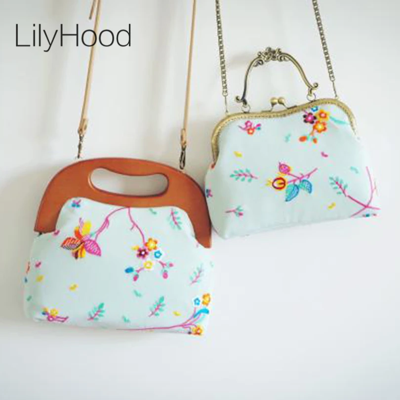 

LilyHood Handmade 2017 Embroidered Voile Shoulder Bag Summer Rustic Wedding Victorian Retro Shabby Chic Top-Handle Inspired Bag