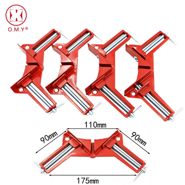 OMY 4pcs Style 90 Degrees Angle Clamp Right Angle Woodworking Frame Clamp DIY Glass