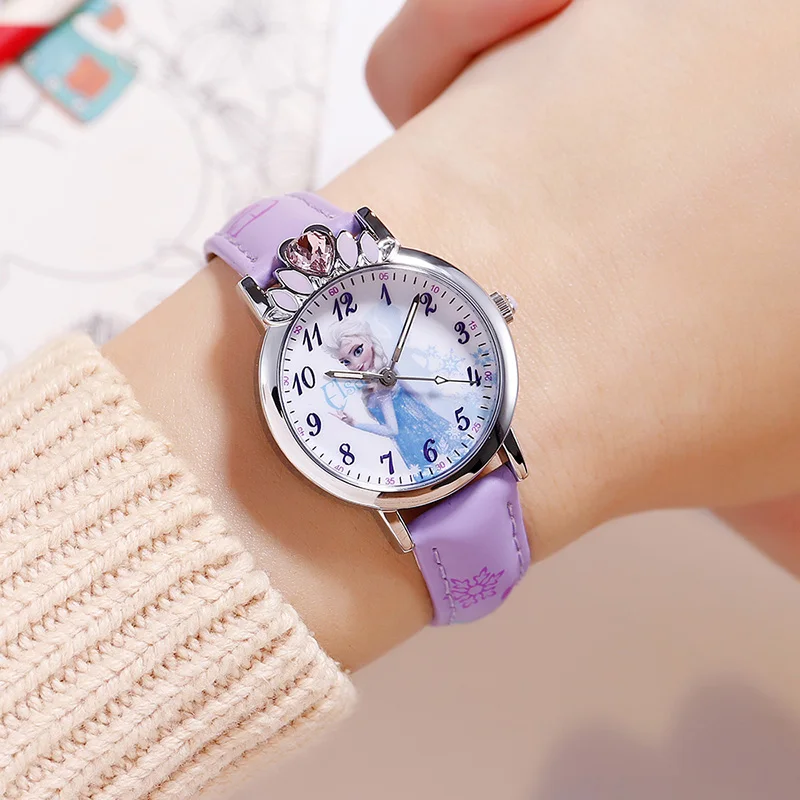 

Disney Frozen Watch for Girls Diamond Crown Elsa Princess Watch Kids Girl Casual Fashion Wrist Watch for girls montre enfant