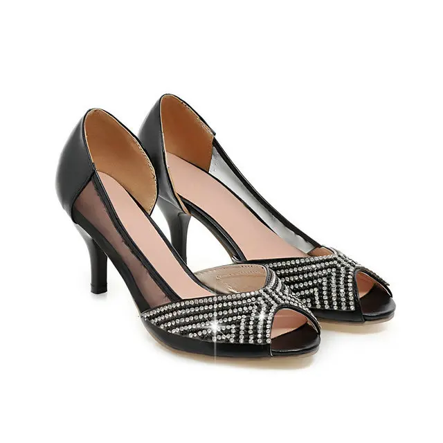 

2015 New arrived summer women sexy rhinestone peep toe High Heel party and wedding Sandals
