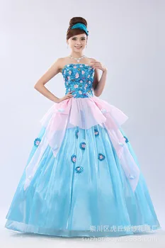 

New Good Quality Strapless Embroidery Organza Quinceanera Dresses vestidos debutante