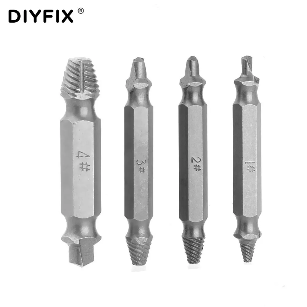 DIYFIX 1 #2 #3 #4 # экстрактор поврежденных винтов болтов HSS сверла набор направляющих