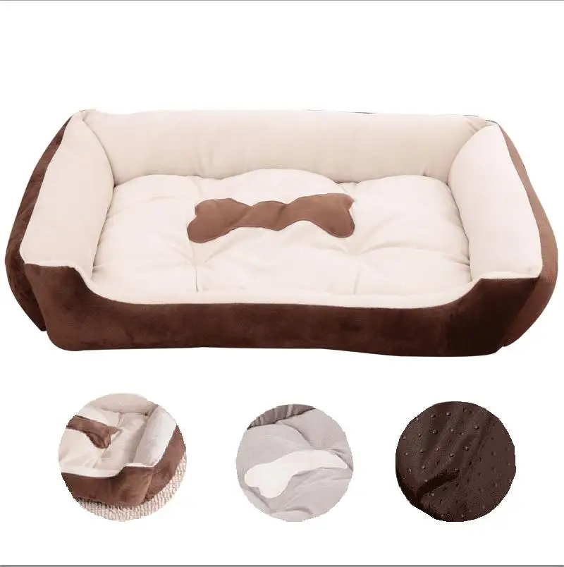 Bone Printed Pet Sofa Dog Beds Waterproof Winter Warm Cotton Mat Bed For Small Medium Large Dog Cat Pet Products Puppy Kennel