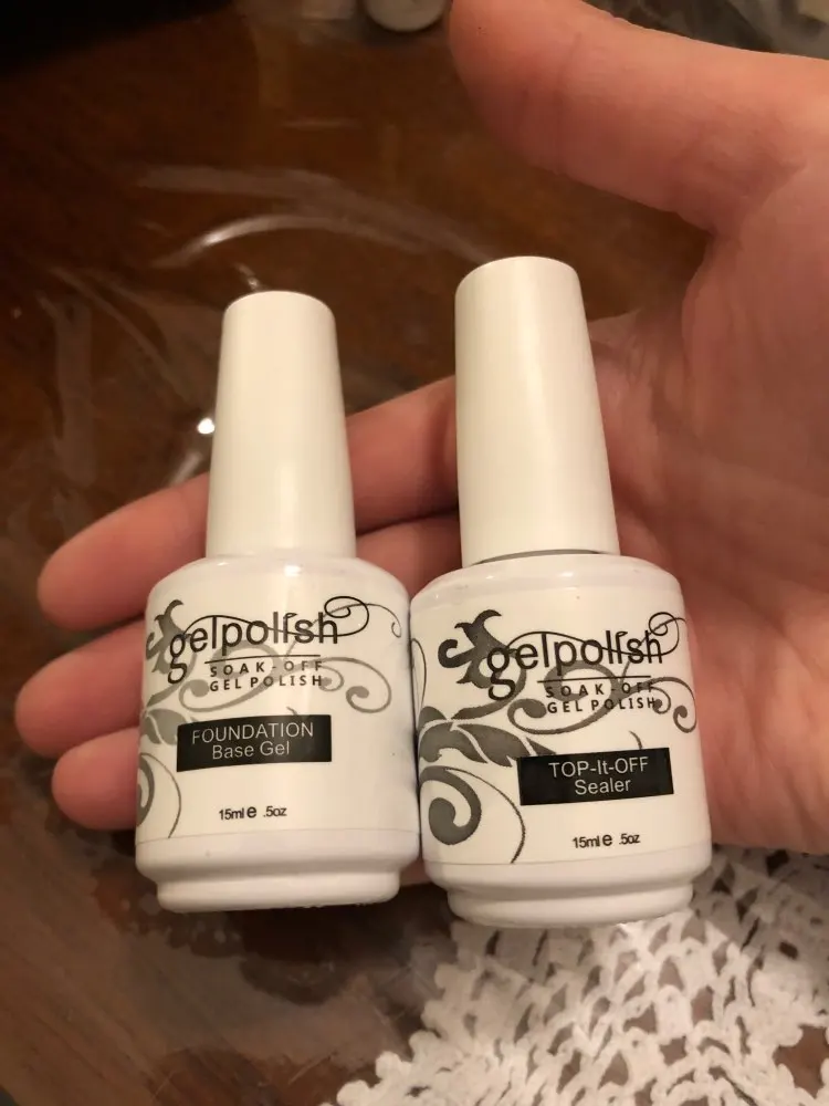 

15ml Base Coat Top Coat UV LED Gel Nails Polish Semi-permanent Non-cleaning Foundation Soak Off Transparent