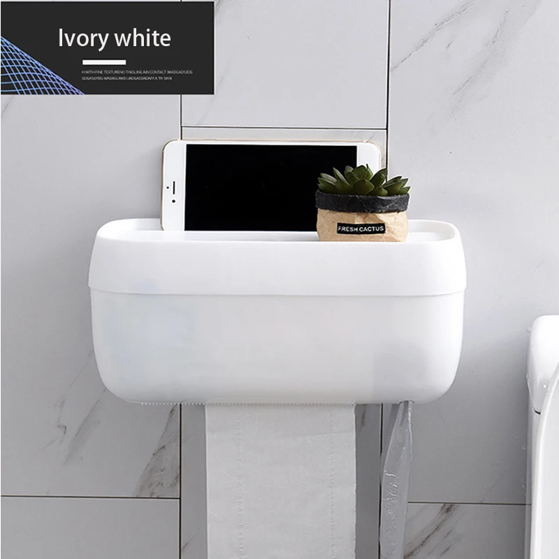 

Multi-function Waterproof Household Roll Paper Tissue Box Free punching Bathroom Portable Toilet Paper Holders Wall Storage Box